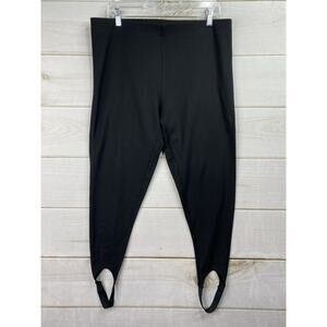 Future Collective Stirrup Pants Womens XL Black Pull On Leggings 80s Retro